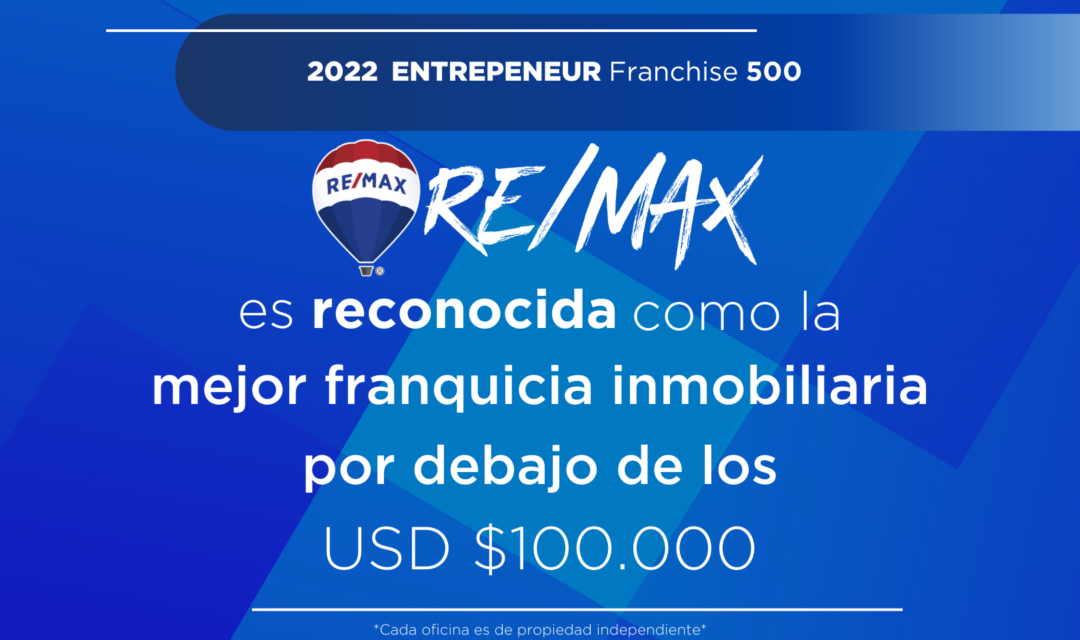 ¡RE/MAX en el puesto 14 del top de franquicias económicas!